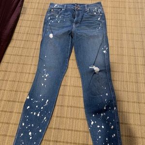 Level 99 Bleached Distressed skinny jeans size 28